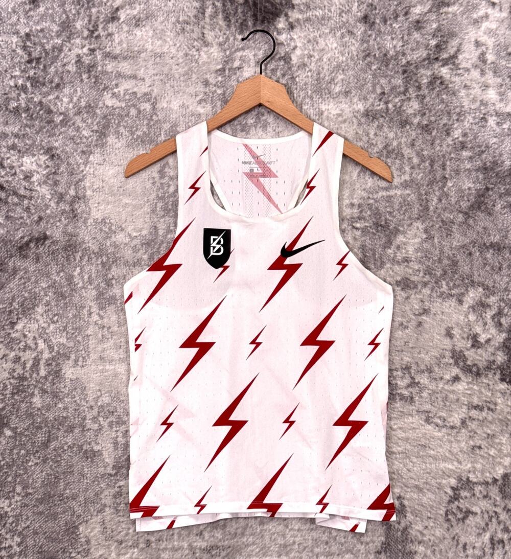 Nike Aeroswift Bowerman Track Club Singlet Tank Top Small Mens Lightning Bolt